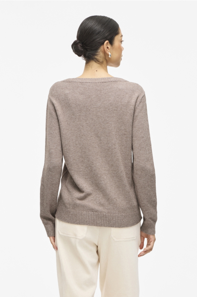 VIRIL O-NECK L/S KNIT TOP - NOOS 14054177 FALCON/MELANGE